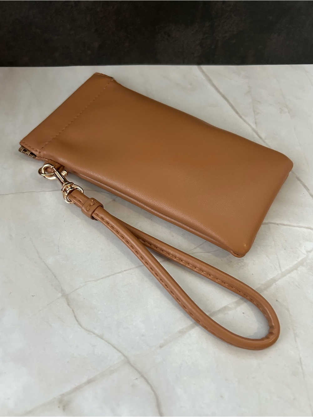 a new day Tan Wristlet Clutch with Removable Strap